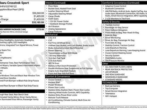Certified 2025 Subaru Crosstrek 2.5i Sport w/ Crosstrek Mirror Package AWD/4WD image 32