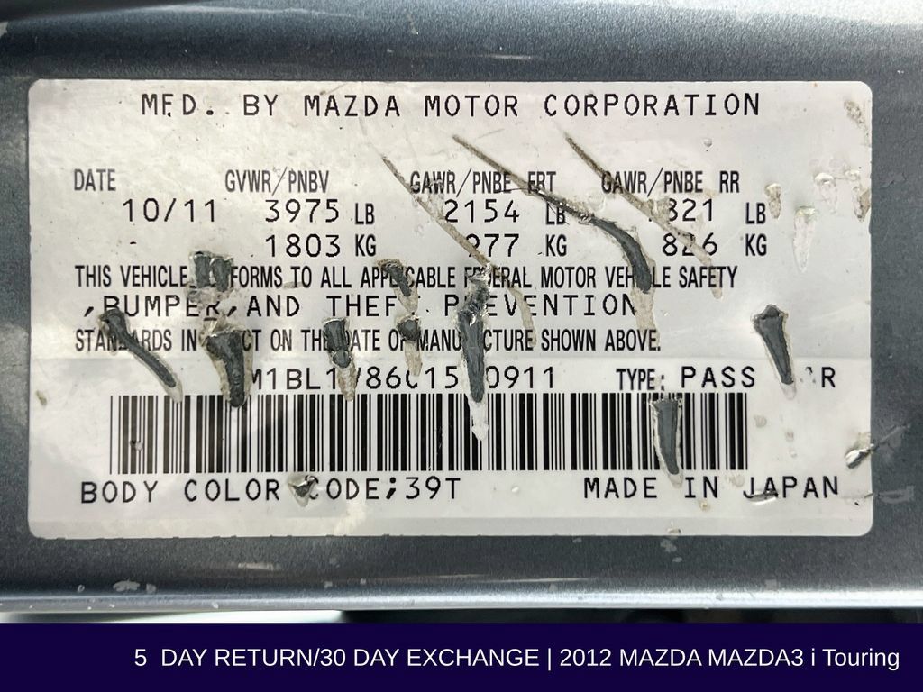 Used 2012 MAZDA MAZDA3 i Touring FWD image 34