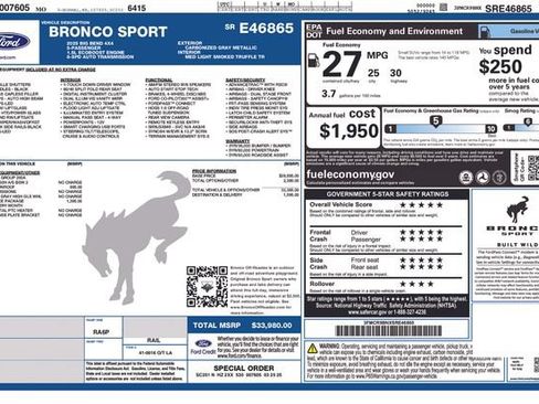 Used 2025 Ford Bronco Sport Big Bend w/ Convenience Package AWD/4WD image 15