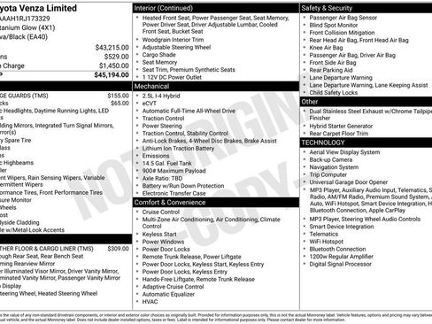 Used 2024 Toyota Venza Limited AWD/4WD image 3