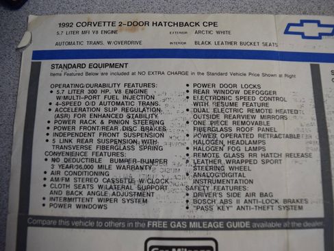 Used 1992 Chevrolet Corvette Coupe image 60