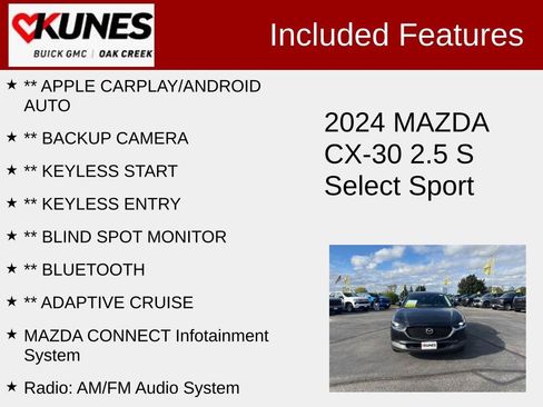 Used 2024 MAZDA CX-30 AWD 2.5 S w/ Select Sport Pkg image 2