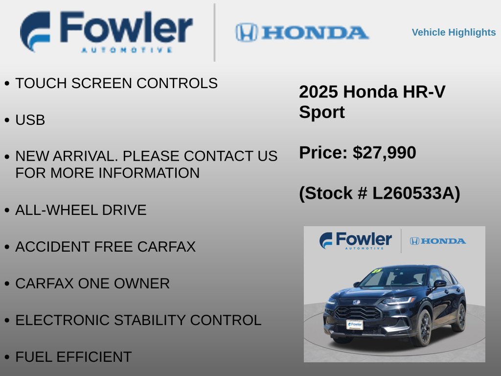 Used 2025 Honda HR-V Sport image 8