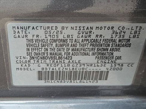 Certified 2025 Nissan Versa S w/ S Plus Package FWD image 26