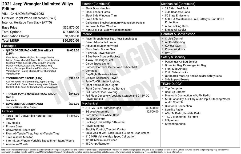 Used 2021 Jeep Wrangler Unlimited Sport AWD/4WD image 5
