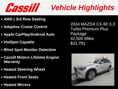 Used 2024 MAZDA CX-90 3.3 Turbo w/ Premium Plus Pkg AWD/4WD image 3
