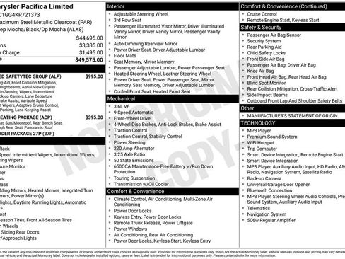Used 2019 Chrysler Pacifica Limited w/ Advanced Safetytec Group FWD image 2