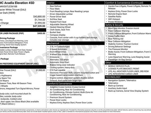New 2026 GMC Acadia Elevation w/ LPO, Floor Liner Package FWD image 24