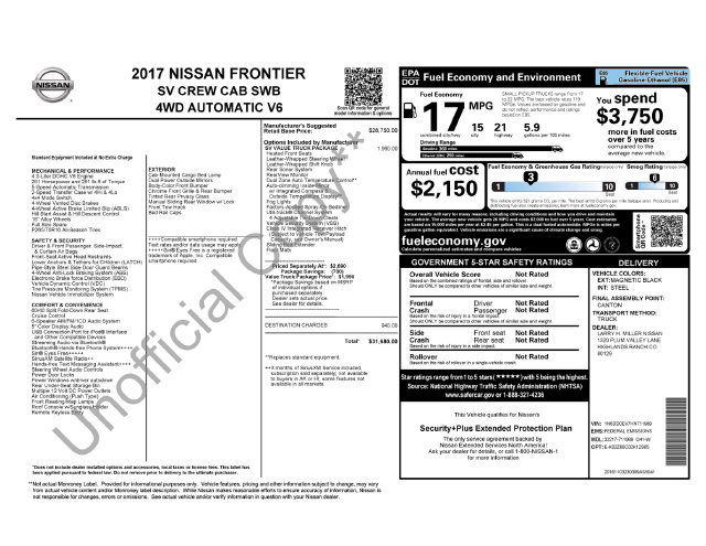 Used 2017 Nissan Frontier SV w/ SV Value Truck Package AWD/4WD image 3