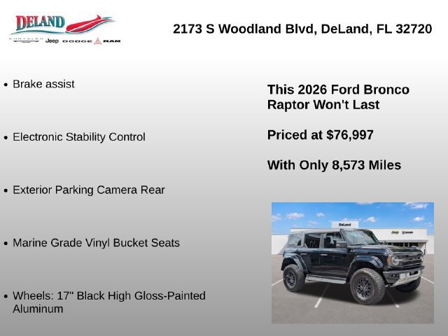 Used 2026 Ford Bronco Raptor w/ Interior Carbon Fiber Pack AWD/4WD image 15