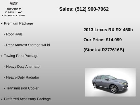 Used 2013 Lexus RX 450h AWD w/ Navigation Pkg image 12