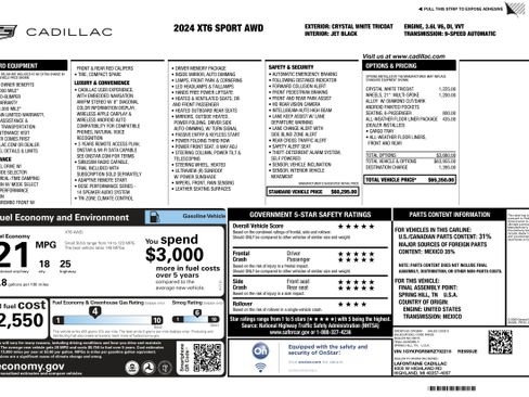 Used 2024 Cadillac XT6 Sport w/ LPO, Floor Liner Package image 2