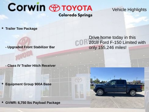 Used 2018 Ford F150 Limited w/ Trailer Tow Package AWD/4WD image 7