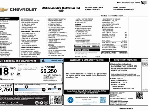 New 2026 Chevrolet Silverado 1500 RST w/ RST Select Package image 4