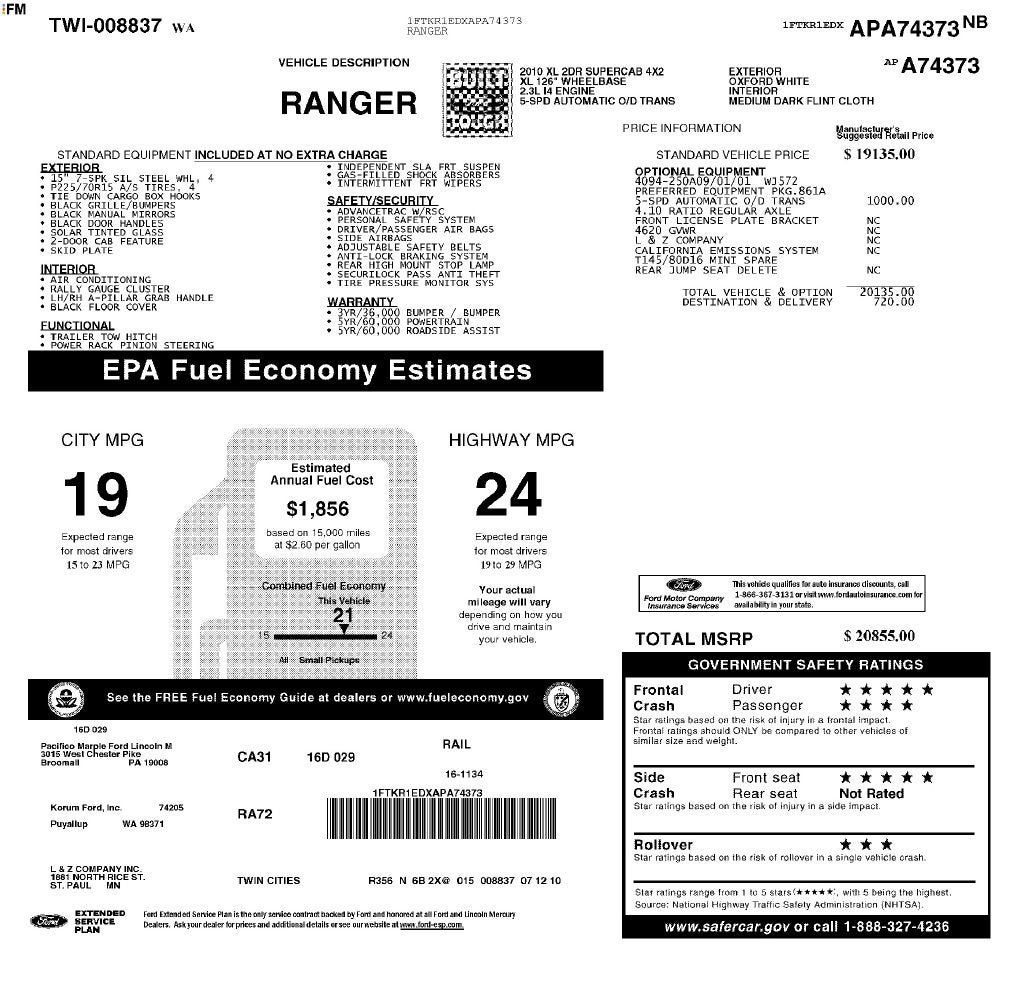 Used 2010 Ford Ranger XL RWD image 3