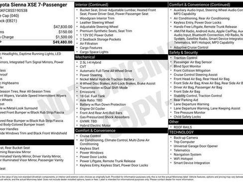Used 2025 Toyota Sienna XSE AWD/4WD image 29
