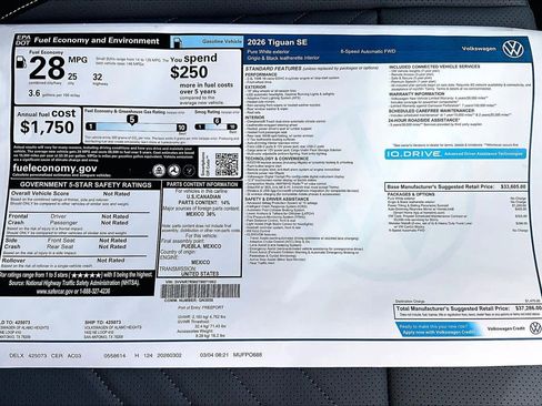 New 2026 Volkswagen Tiguan SE image 18
