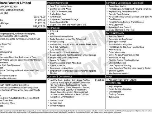 Certified 2023 Subaru Forester Limited AWD/4WD image 35