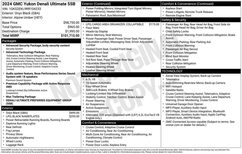 Used 2024 GMC Yukon Denali Ultimate AWD/4WD image 6