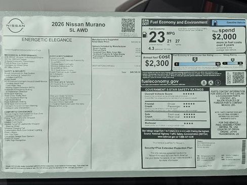 New 2026 Nissan Murano SL AWD/4WD image 44