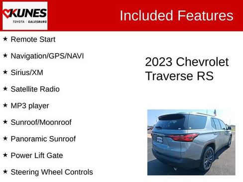 Used 2023 Chevrolet Traverse RS w/ LPO, Floor Liner Package AWD/4WD image 3