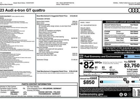Used 2023 Audi e-tron GT Premium Plus w/ Performance Package AWD/4WD image 4