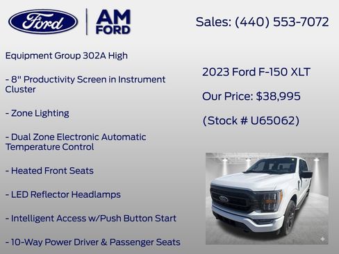 Used 2023 Ford F150 XLT w/ Equipment Group 302A High AWD/4WD image 13