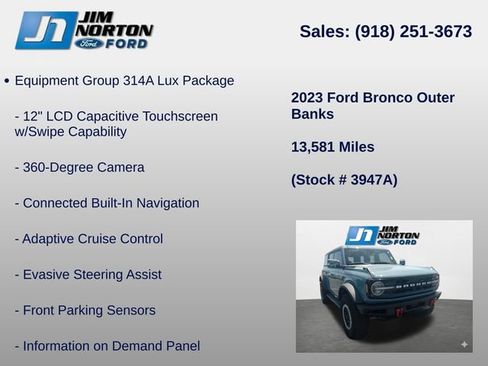Used 2023 Ford Bronco Outer Banks w/ Sasquatch Package AWD/4WD image 8