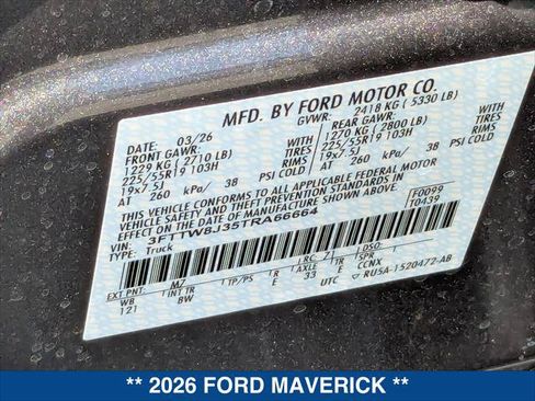 Certified 2026 Ford Maverick XLT w/ Equipment Group 301A AWD/4WD image 24