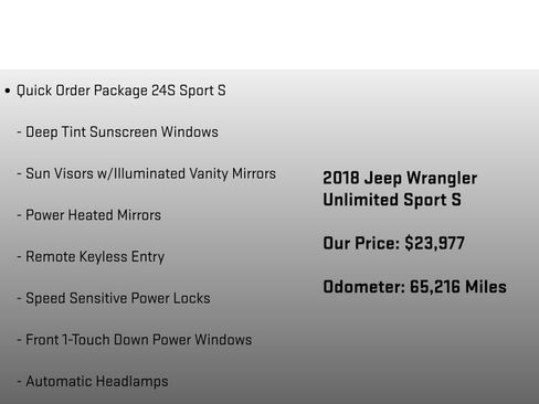 Used 2018 Jeep Wrangler Unlimited Sport S AWD/4WD image 6