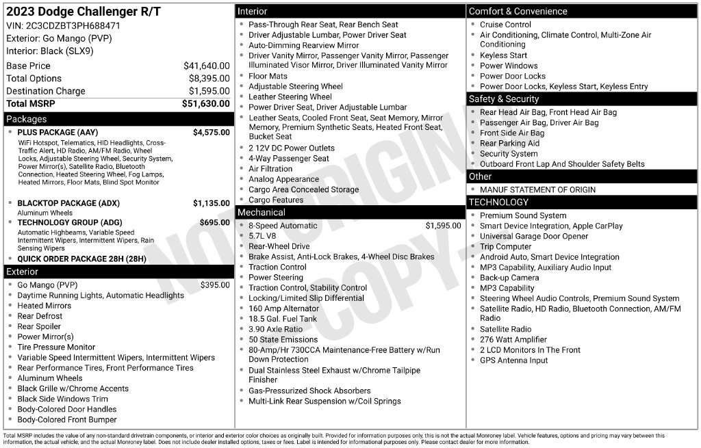 Used 2023 Dodge Challenger R/T w/ Plus Package RWD image 6