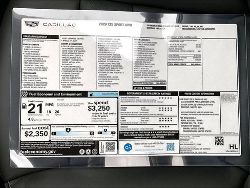New 2026 Cadillac XT5 Sportv w/ LPO, Floor Liner Package AWD/4WD image 14
