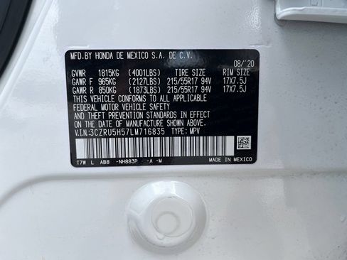 Certified 2020 Honda HR-V EX image 10