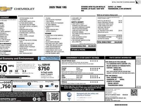 Used 2025 Chevrolet Trax RS w/ Driver Confidence Package FWD image 50