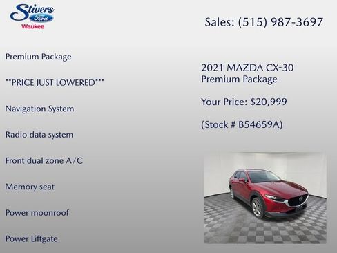Used 2021 MAZDA CX-30 AWD 2.5 S w/ Premium Package image 8