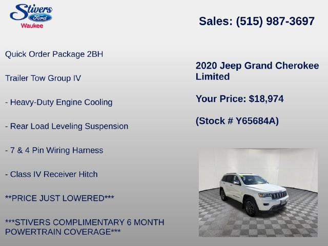 Used 2020 Jeep Grand Cherokee Limited w/ Trailer Tow Group IV AWD/4WD image 8