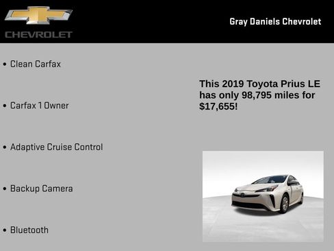 Used 2019 Toyota Prius LE FWD image 7