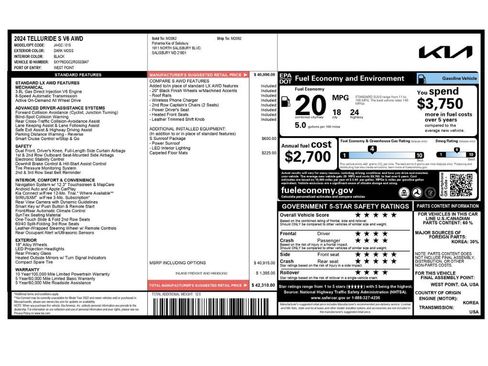Used 2024 Kia Telluride S w/ S Sunroof Package image 2