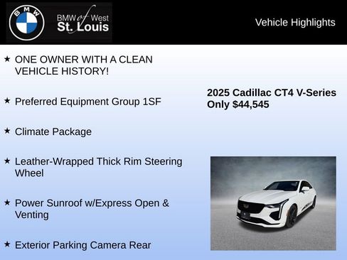 Used 2025 Cadillac CT4 V w/ Climate Package image 8