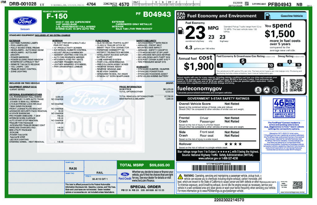 Used 2023 Ford F150 Lariat w/ Trailer Tow Package AWD/4WD image 2