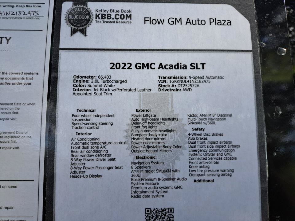 Used 2022 GMC Acadia SLT w/ Technology Package AWD/4WD image 35