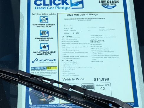 Used 2022 Mitsubishi Mirage image 13
