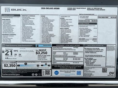 New 2026 Buick Enclave Avenir w/ Super Cruise Package AWD/4WD image 21