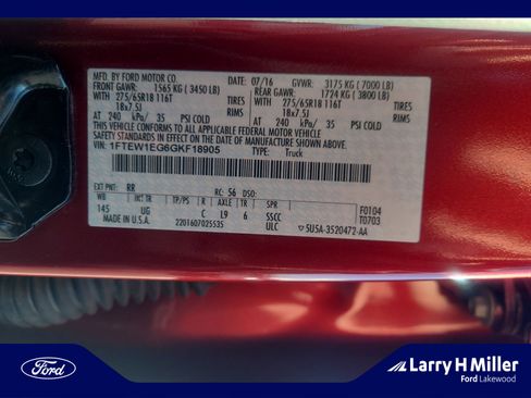 Used 2016 Ford F150 XLT w/ Equipment Group 302A Luxury image 25