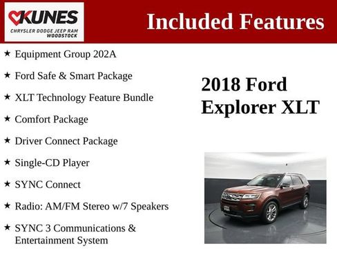 Used 2018 Ford Explorer XLT w/ Equipment Group 202A AWD/4WD image 3