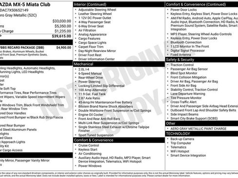 Certified 2025 MAZDA MX-5 Miata Club w/ Brembo/BBS Recaro Package RWD image 26