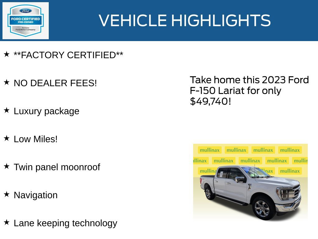Certified 2023 Ford F150 Lariat w/ Equipment Group 502A High AWD/4WD image 12
