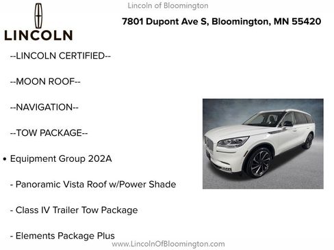 Used 2020 Lincoln Aviator Reserve w/ Equipment Group 202A AWD/4WD image 6