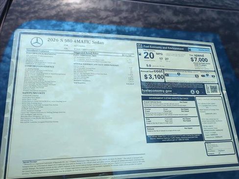 New 2026 Mercedes-Benz S 580 4MATIC Sedan image 19
