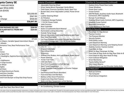 Used 2018 Toyota Camry SE w/ Protection Package (Q2) FWD image 31
